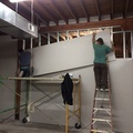Sheetrock going up on the west wall