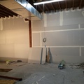 Second layer of sheetrock going up