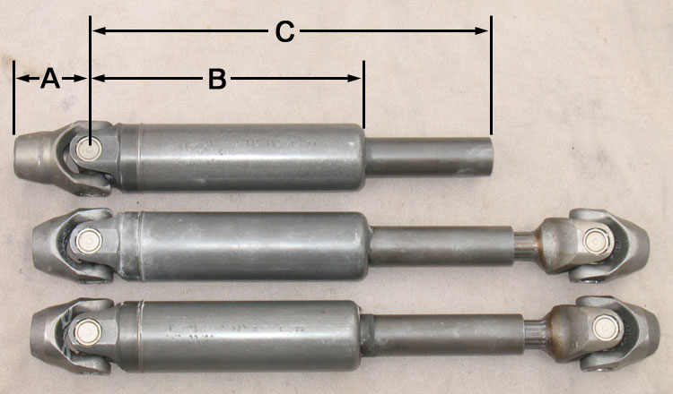 three different shaft designs