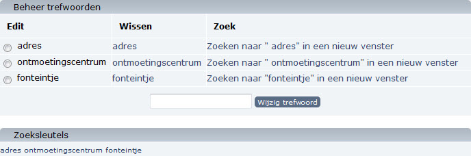 Keyword manager
