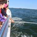 Vivien and Sofia snaring their crab pot